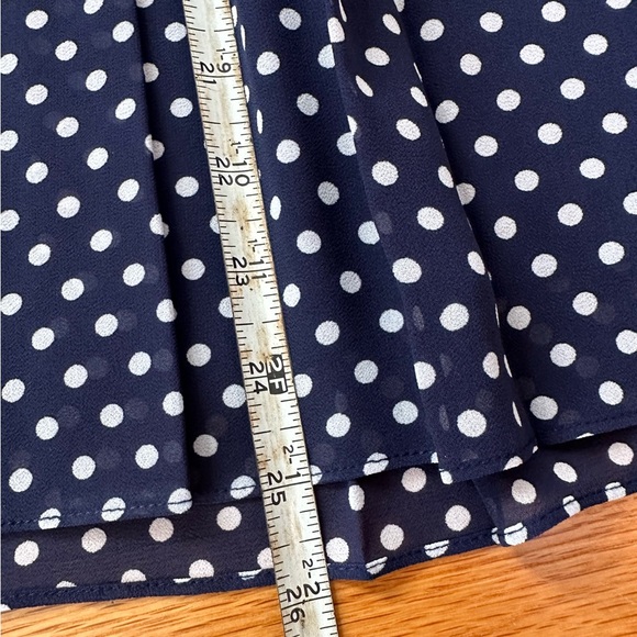 NWT Michael Kors Navy Polka Dot Pleated Skirt - Picture 3 of 9